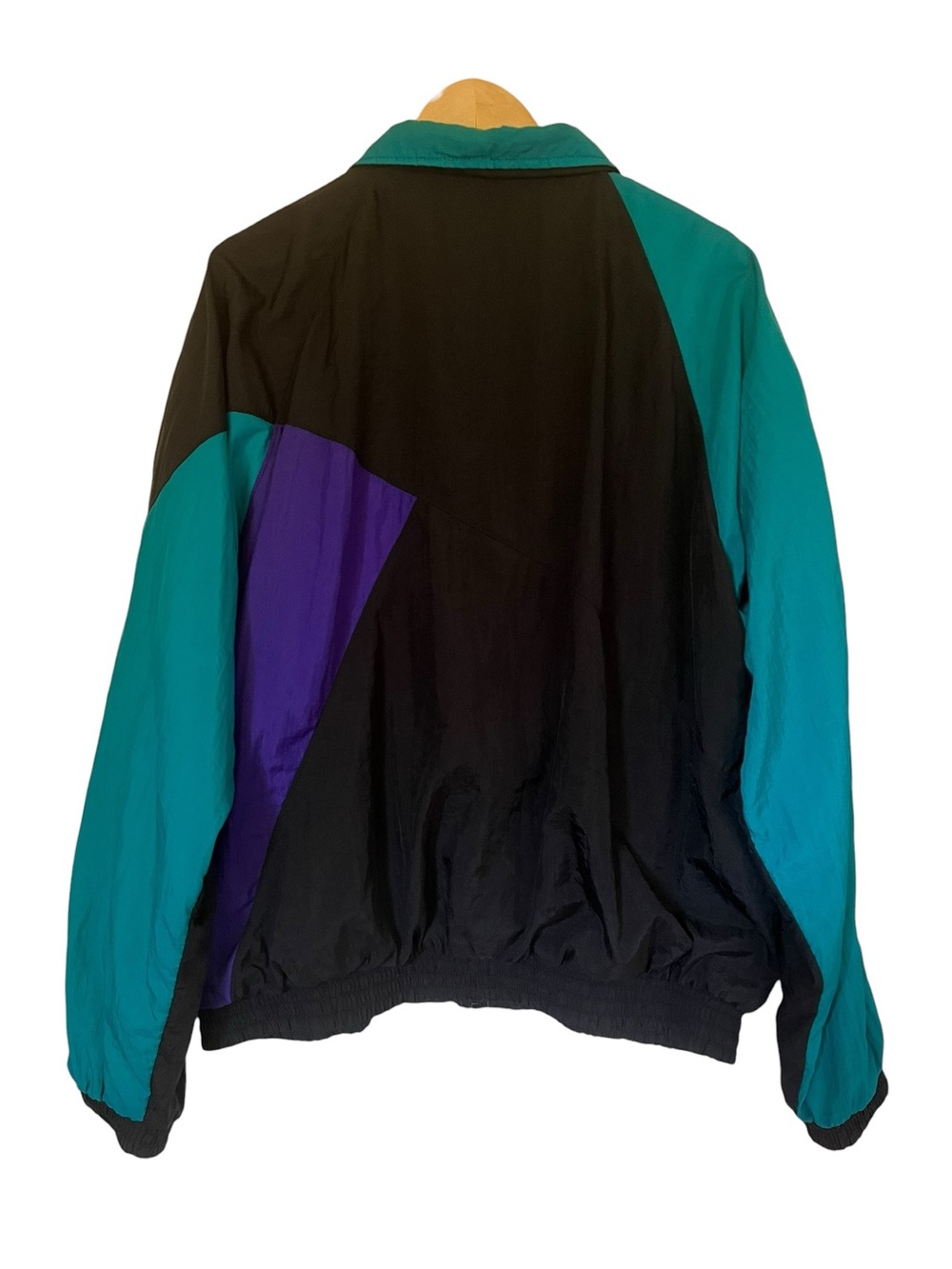 Vintage Puma Colorblock Windbreaker XL 90s Teal Purple Black - Picture 7 of 15
